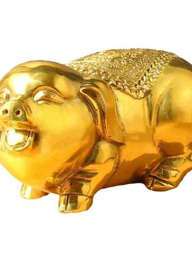黄铜生肖铜猪摆件吉祥补西北缺角