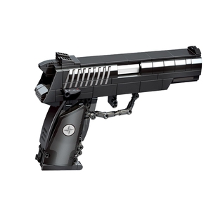 森宝积木枪拼装手枪玩具打塑料弹儿童仿真手抢连发男孩枪拼搭模型