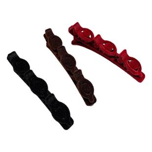 短烫发植绒编发夹女前额刘海碎发夹侧边公主头发卡懒人鸭嘴夹头饰