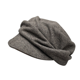 超柔软不易变形的桑蚕丝混羊毛秋冬保暖褶皱报童帽山本风马术帽女