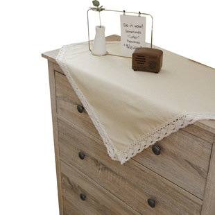 简约床头柜盖布亚麻防尘布家用小方桌布棉麻多用盖巾万能防护罩