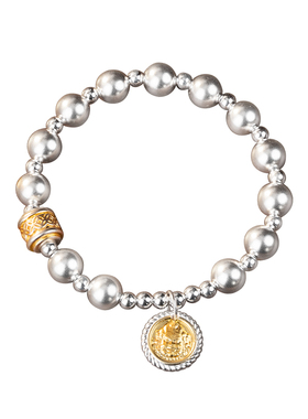 999足银黄财神手链女轻奢小众精致本命年招财手串纯银描金银首饰