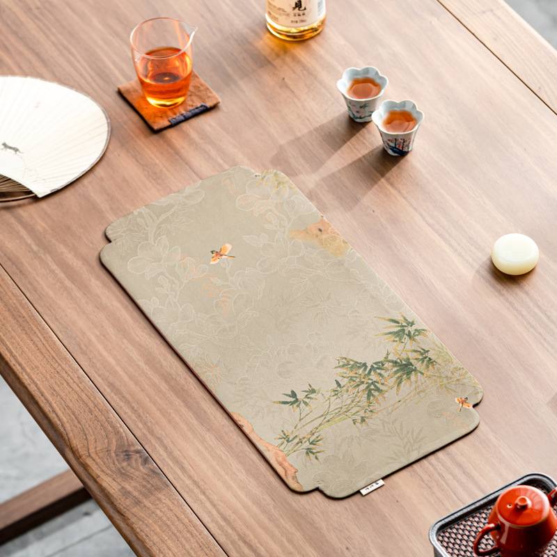 禅艺堂香云纱双面干中式席桌零配茶道旗茶壶茶垫禅意复古泡茶垫