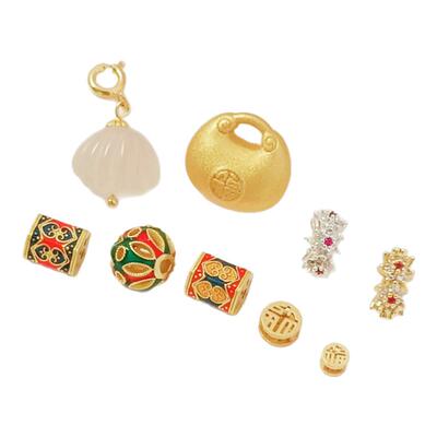 滴油六角桶珠微镶锆石跑环隔珠