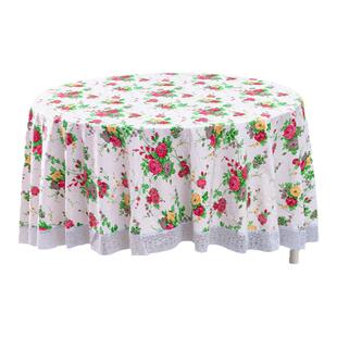 大圆桌布防水防油免洗光面PVC台布田园家用餐馆圆形桌布清新厨房
