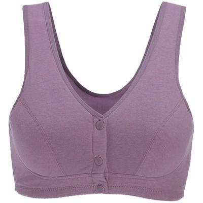 中老年纯棉大码前扣妈妈内衣薄款