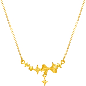 周六福黄金计价足金闪耀梦幻星芒项链浪漫星月夜系列圣诞礼物