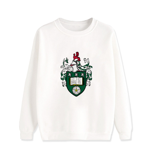 英国利兹大学卫衣加绒加厚冬季套头圆领英伦风青少年情侣外套