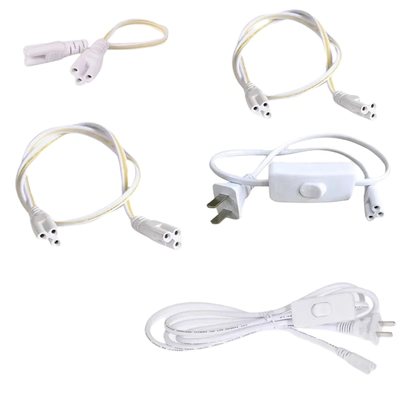 T5T8一体化LED灯管通用双头三孔电源线插头线开关线按钮台灯220V