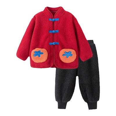 巴拉巴拉男童女童家居服新年红