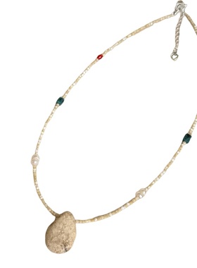 简约夏季天然石天然淡水珍珠项链