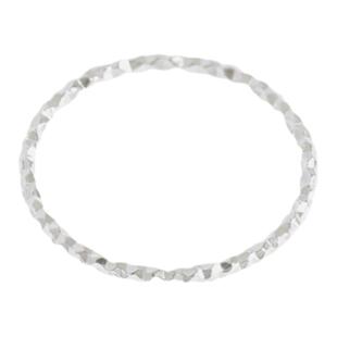 925S银不掉色INS冷淡风韩国极简素圈闭口关节车花闪光细叠戴戒指