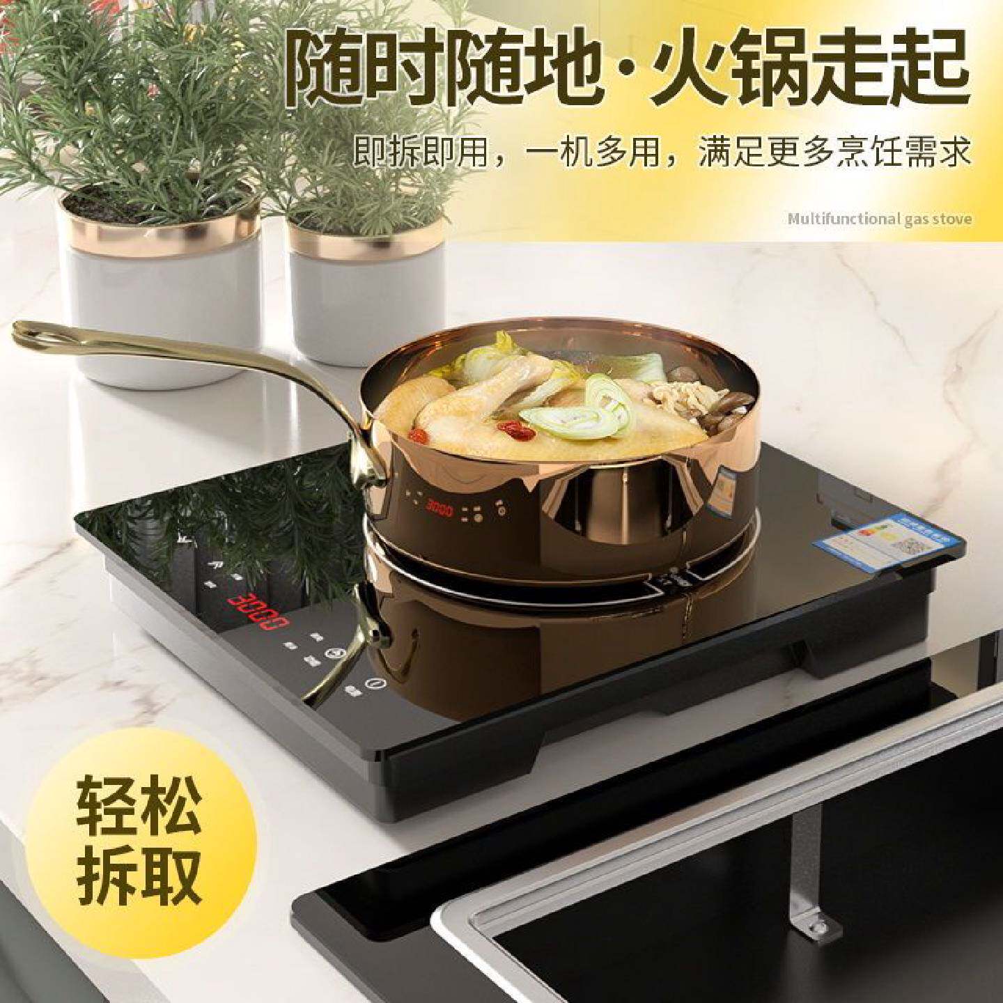 申花气电两用燃气灶电陶炉双灶双头一气一电燃气灶家用气电一体灶
