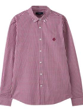 SCOFIELID男装26年夏季新品100%棉日常通勤舒适经典小方格衬衫