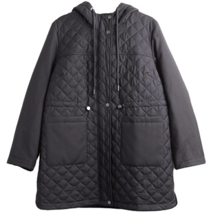 胖太太大码女装秋冬季新品蓝色韩版纳格连帽薄棉服保暖823401311