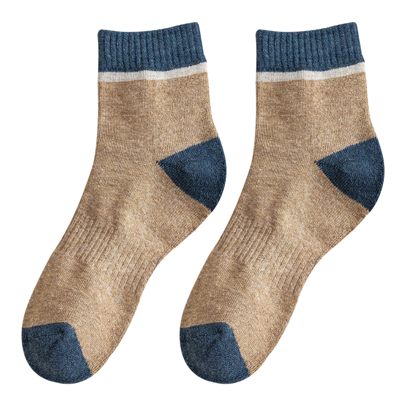 袜子男中筒袜冬季拼色纯棉加厚保暖ins潮流百搭毛圈运动学生长袜
