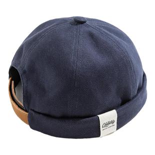 马登工装复古雅痞瓜皮帽男夏地主帽流氓帽薄款无檐水手兵冷帽子潮