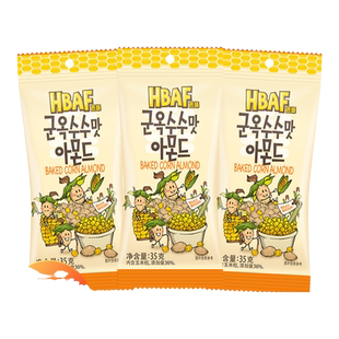 韩国进口汤姆农场hbaf芭蜂烤玉米扁桃仁坚果杏仁韩式零食蜂蜜黄油