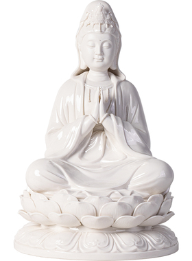 满点德化白瓷观音佛像摆件家用