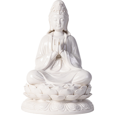 满点德化白瓷观音佛像摆件家用