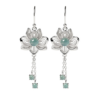 宫里上新翡翠耳环女纯银流苏耳饰耳坠2026新款爆款高级感生日礼物