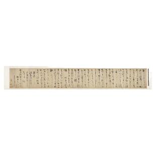 吴镇草书心经手卷复古书法字画作品真迹横幅书画微喷仿古复制装饰