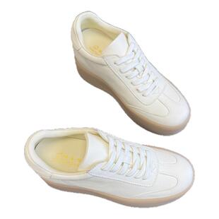 小个子增高7cm休闲板鞋女真皮小白鞋小码313233内增高透气德训鞋