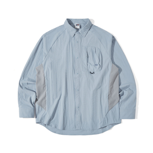 NOTHOMME轻量化户外UPF100+高倍防晒拼色宽松长袖衬衫外套男