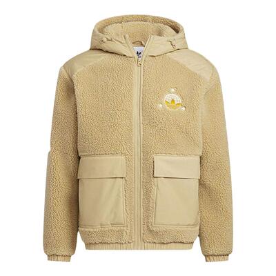 阿迪达斯三叶草仿羊羔绒夹克外套