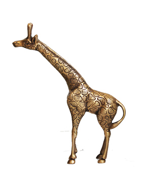 美式风黄铜热卖长颈鹿装饰摆件