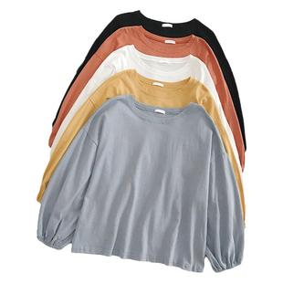 ins超火网红设计感长袖t恤女潮韩版宽松初秋上衣服打底衫外穿秋衣