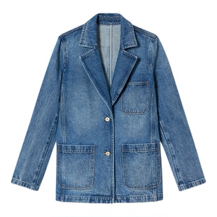 PSALTER诗篇石磨洗水工艺贴袋纯棉丹宁牛仔外套2025秋款