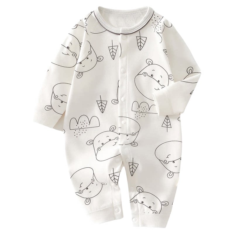 婴儿连体衣新生婴儿衣服纯棉长袖睡衣春秋装初生宝宝秋季哈衣爬服