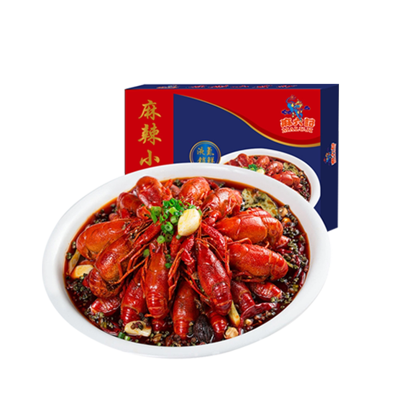 麻六记小龙虾600g蒜香麻辣口味冷冻加热即食盒装非鲜活新鲜整虾