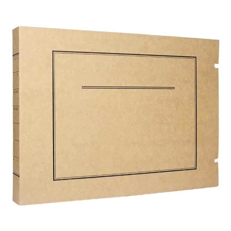 10只装包邮A3大容量科技文书空白档案盒3~5cm进口无酸牛皮纸文件盒资料盒图纸盒工程基建资料盒可定做开票