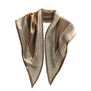 咖色腰间三角巾丝巾女护颈小披肩外搭2025新款百搭韩国腰封