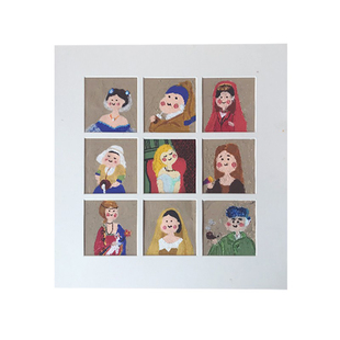 卡纸画框九宫格四六宫格画框油画棒卡纸画框学生作品框白色卡纸框