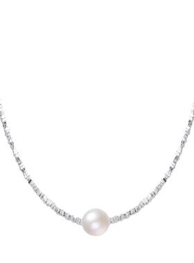 淡水纯天然真珍珠项链925纯银