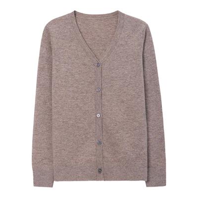 恒源祥针织开衫纯羊毛衫女新款宽