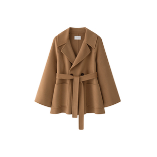 TEASEL「纵绒轻柔」14.5微米平驳领双排扣减龄一手长纯羊绒大衣