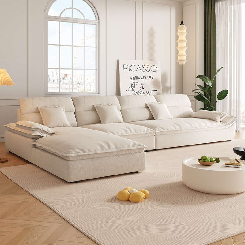 法式奶油高靠背贵妃沙发超新款帆船坐沙发客厅大深2025宽大小户型