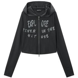 商场同款太平鸟弹力舒爽棉针织外套女修身显瘦连帽A3BBF2191