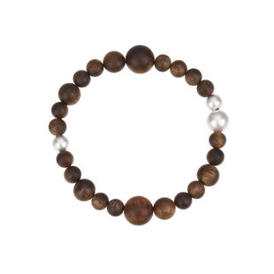 梵灵原创设计师天然奇楠沉香古法银珠沉银问木手链S925纯银新中式