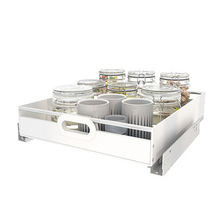 新款拖底轨道抽屉自制超深柜改造拉篮橱柜收纳盒不锈钢PP塑料托盘