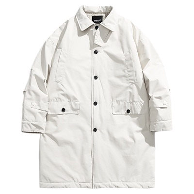 GOKIGA日系复古宽松中长款棉服男