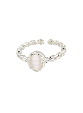 复古白玛瑙&多层缠绕纯银戒指