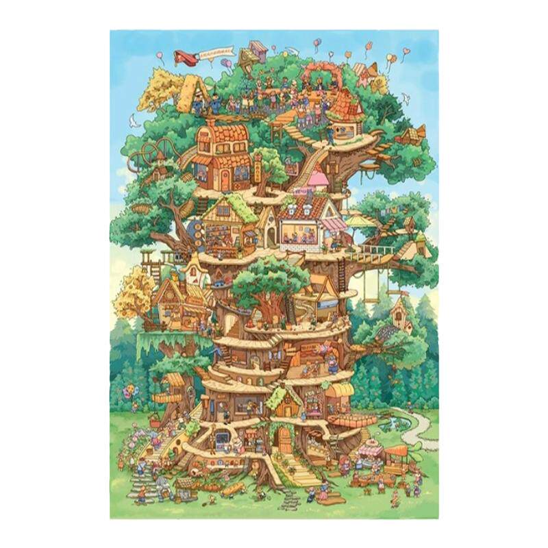 猫的天空之城拼图1000片奇妙树屋