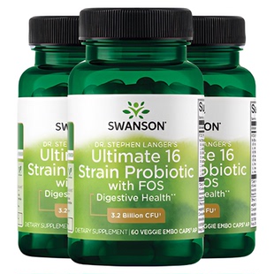 3瓶swanson16种益生菌胶囊肠胃罗伊氏乳杆菌 肠道健康补充