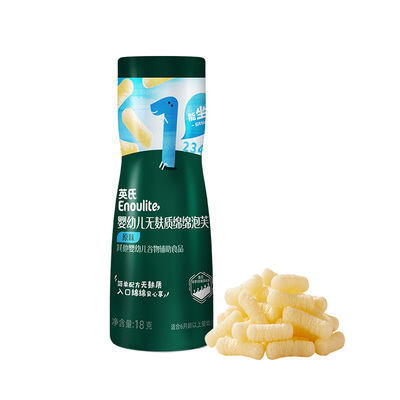 英氏婴幼儿小鱼泡芙宝宝辅食无麸质原味香蕉牛奶英式手指泡芙零食