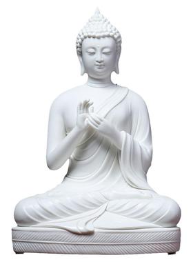 戴玉堂陶瓷释迦牟尼佛大日如来佛像客厅供奉家用林建平工艺品摆件